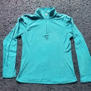 Spyder Zipneck Base Long Sleeve Teal Top Size 6